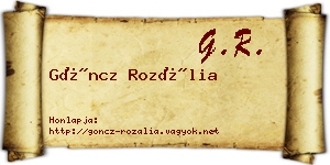 Göncz Rozália névjegykártya