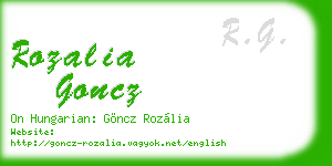 rozalia goncz business card